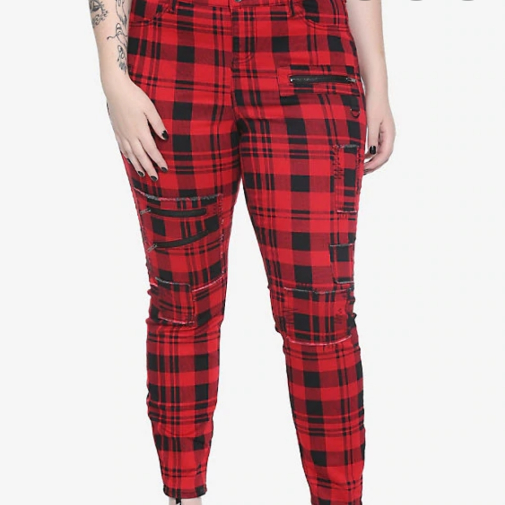 Blackheart Hot Topic Plus Skinny Plaid Pants 16